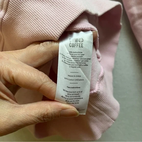 Gym+Coffee Pink Crewneck Sweatshirt Sz S - Picture 5 of 9